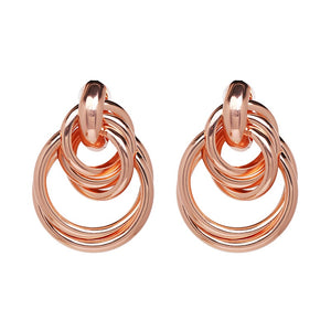 Trinity Rose Gold Hoop Earrings - Nicholls Jewellery