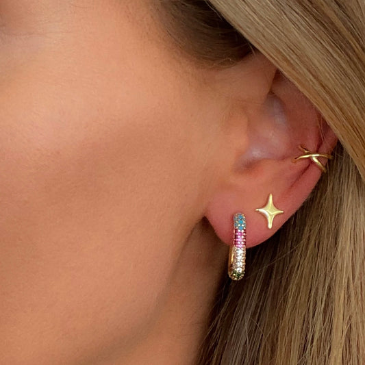 Loop Crystal Earrings Multi