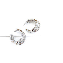 Load image into Gallery viewer, Triple Silver Hoop Earrings
