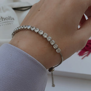 Silver Adjustable Tennis Bracelet