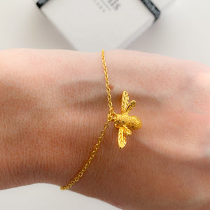 Gold Bee Necklace and Bracelet Set