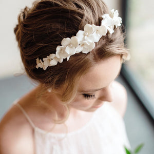 Porcelain White Flower Headband