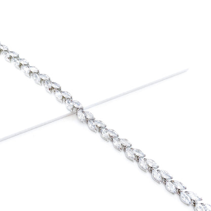 Leaf Silver Crystal Bracelet
