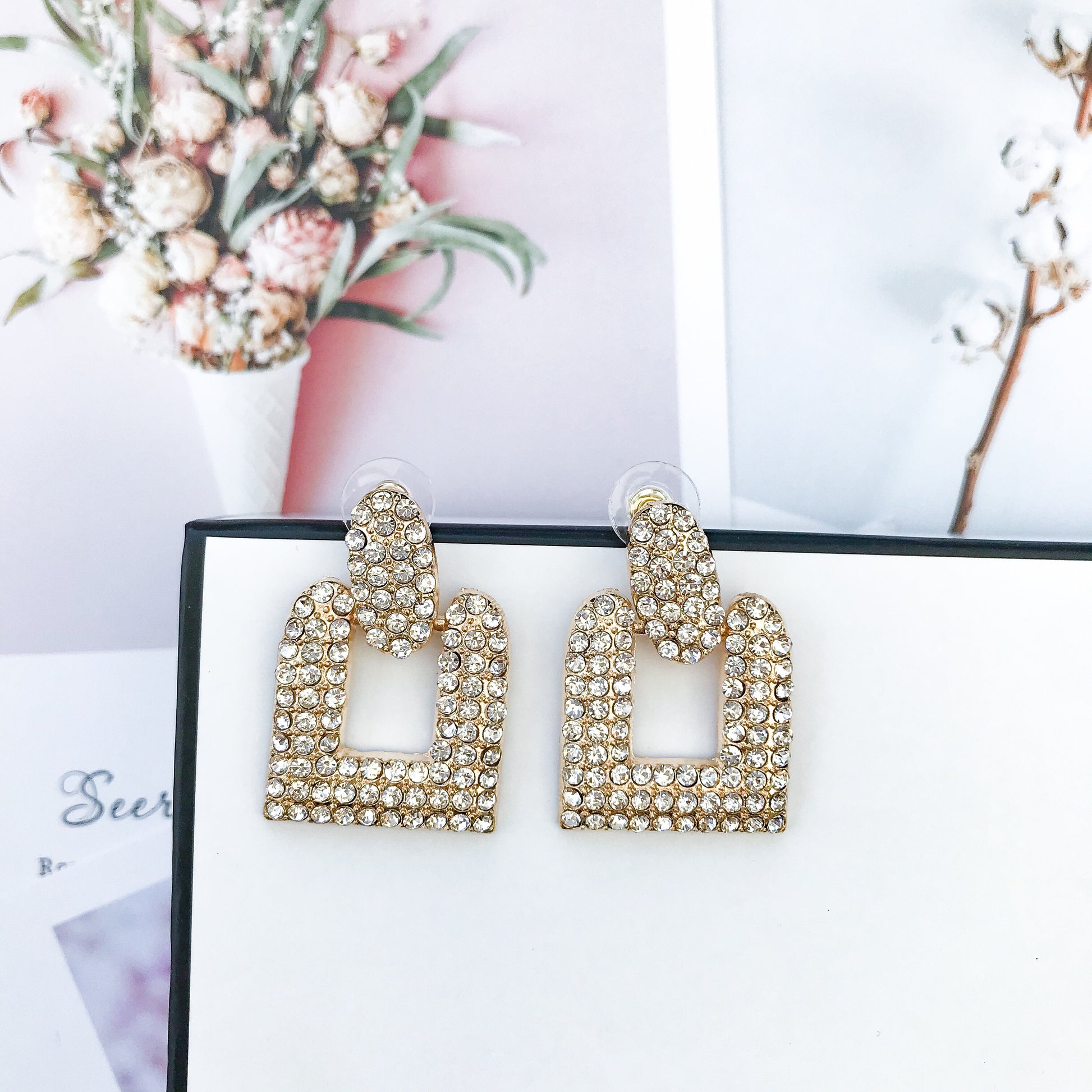 Luxe Crystal Square Earrings - Nicholls Jewellery