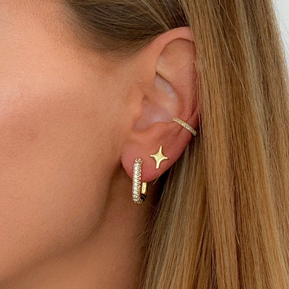 Loop Crystal Earrings Gold