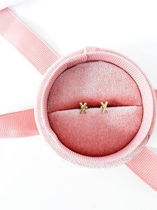 Kiss Cross Gold Studs