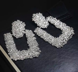 Luxe Silver Square Earrings - Nicholls Jewellery