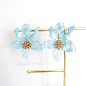 Romantic Blue Flower Earrings