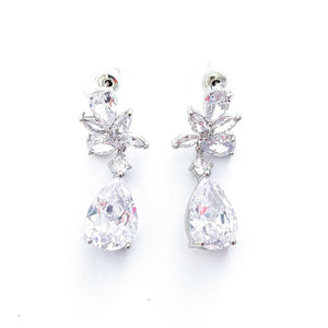 Adore Silver Flower Dangle Earrings