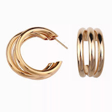 Load image into Gallery viewer, Triple Gold Hoop Earrings - Nicholls Jewellery
