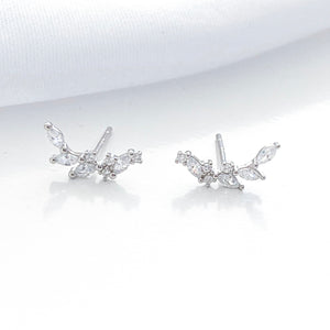 Climber Marquise Flower Silver Studs
