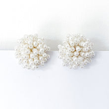 Load image into Gallery viewer, pearl earrings, cluster pearl earrings, cluster, pearls, wedding, wedding earrings, pearl wedding earrings, unique wedding earrings, lightweight wedding earrings, wedding jewellery, bridesmaid earrings, pearl bridesmaid earrings, pearl jewellery, bridesmaid jewellery, bride earrings, bridal earrings, bridal pearl earrings

