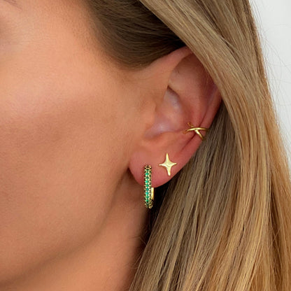 Loop Crystal Earrings Green