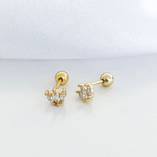 Load image into Gallery viewer, Lotus Marquise Gold Studs
