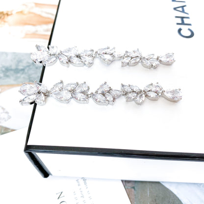 Love Silver Crystal Statement Earrings
