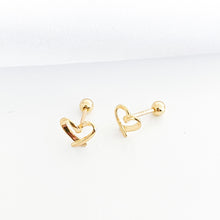 Load image into Gallery viewer, Romantic Love Heart Gold studs
