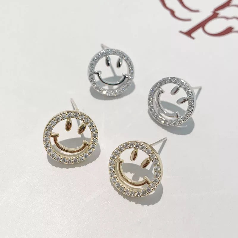 Smiley Face Gold Studs