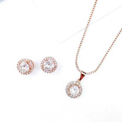 Harmony Earrings and Necklace Set - Rose Gold
