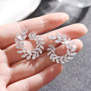 Eternity Silver Leaf Earrings