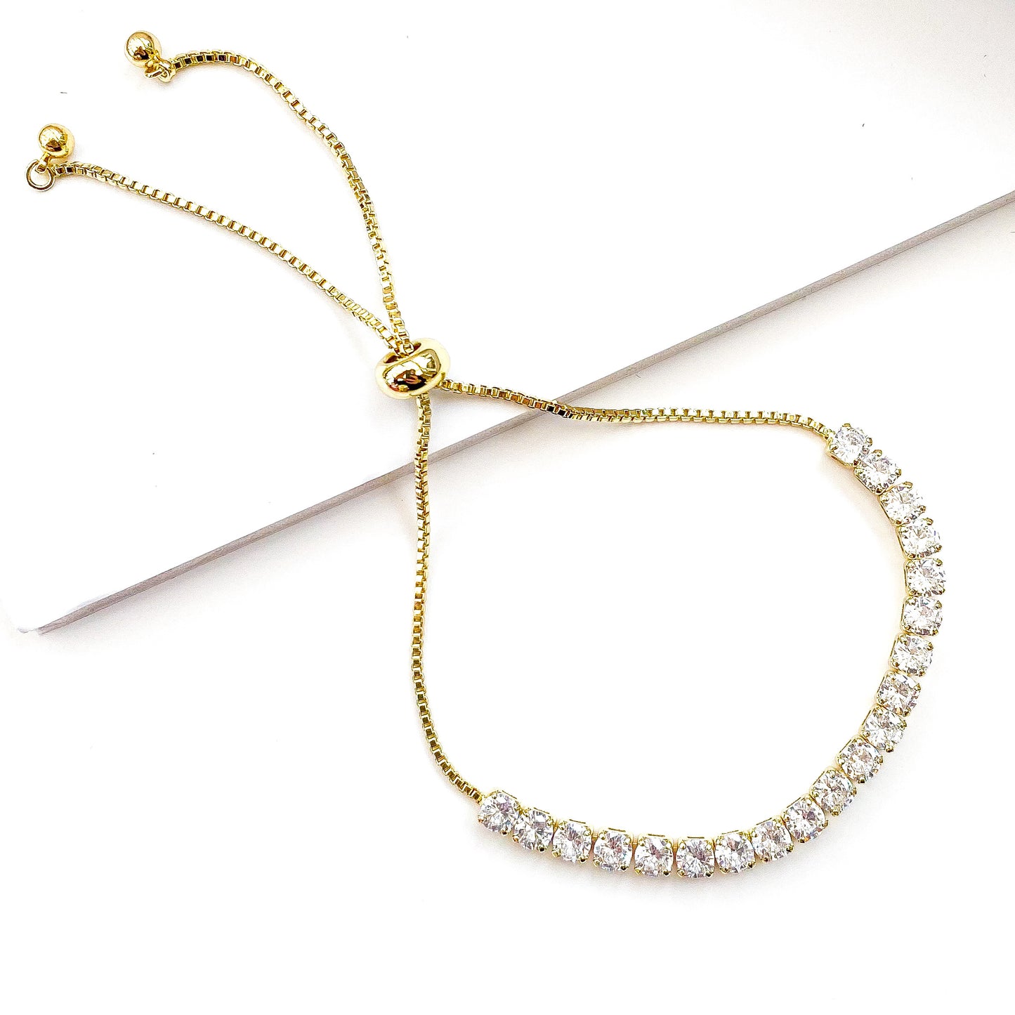 Gold Adjustable Tennis Bracelet