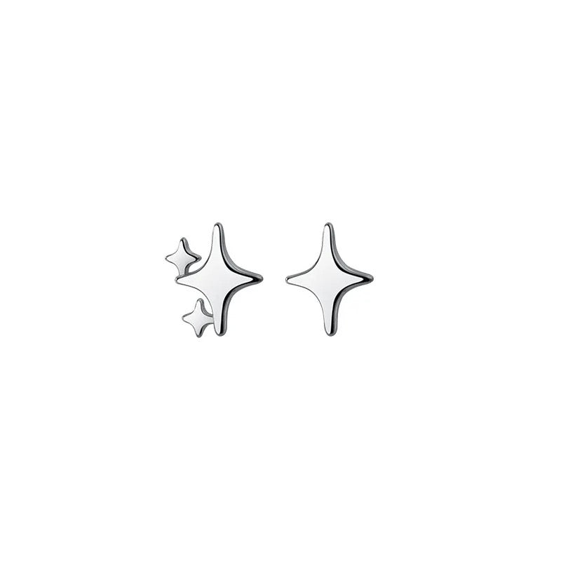 Twinkle Silver Star Studs