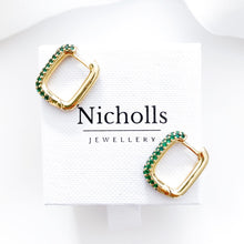 Load image into Gallery viewer, Loop Crystal Earrings Green
