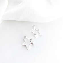 Load image into Gallery viewer, Star Huggie Earrings Silver
