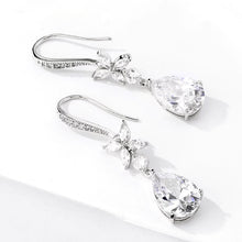 Load image into Gallery viewer, Beloved Silver Flower &amp; Water Drop Earrings
