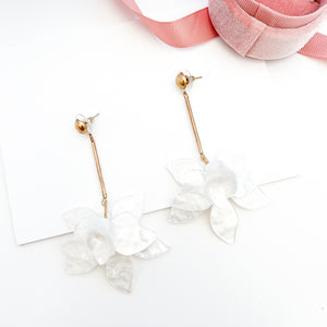 Francoise White Flower Earrings