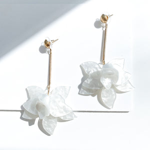 Francoise White Flower Earrings
