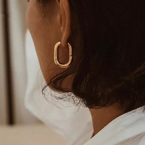 Solid Loop Gold Earrings
