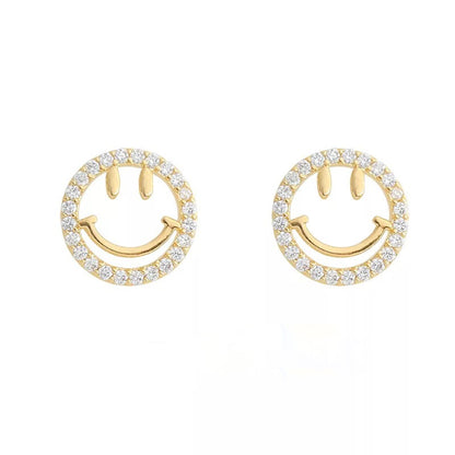 Smiley Face Gold Studs