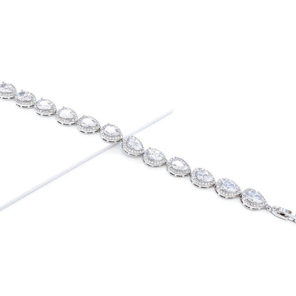 Teardrop Silver Crystal Bracelet