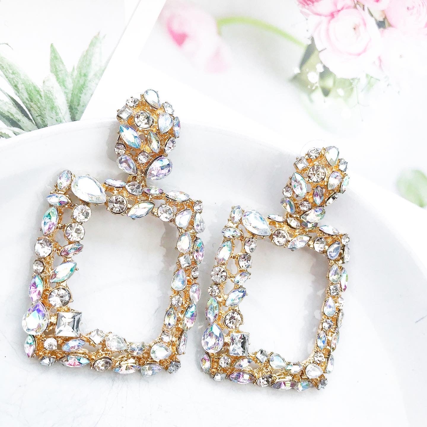 Venice Clear Crystal Earrings - Nicholls Jewellery