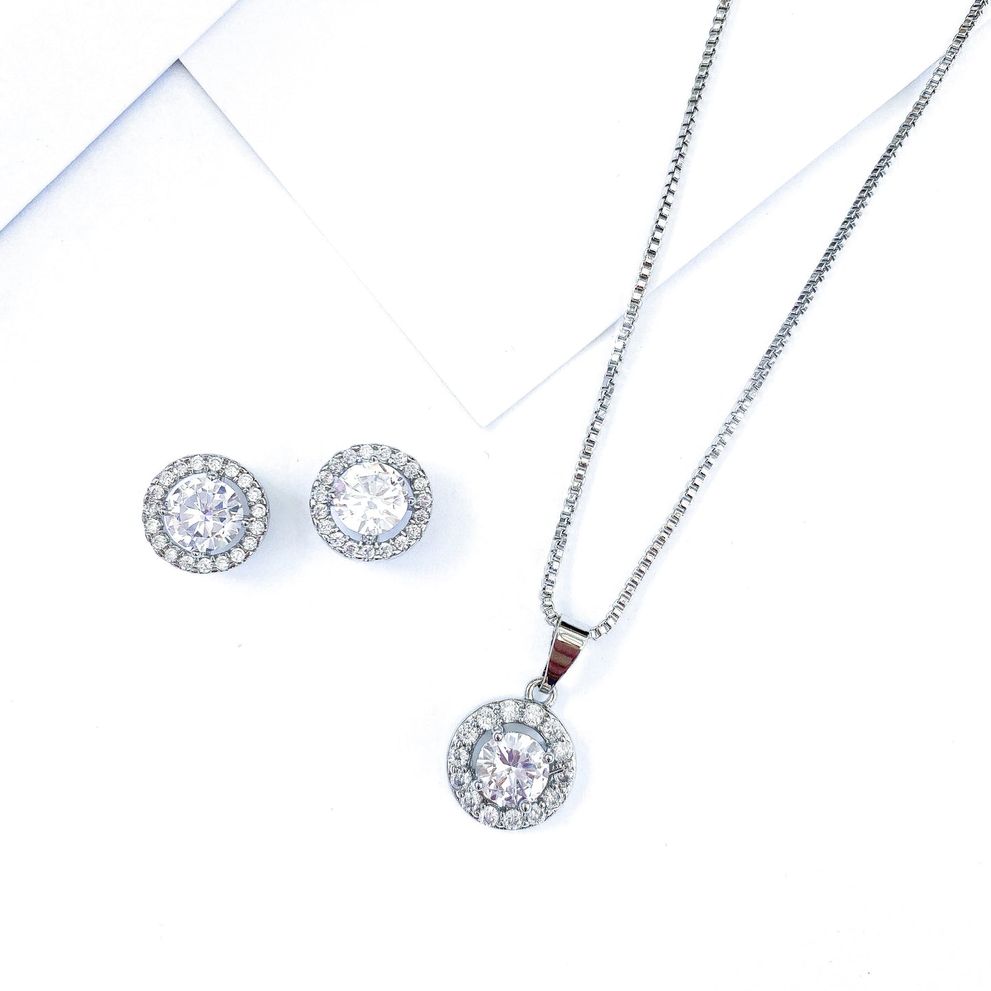 Harmony Earrings and Necklace Set - Silver