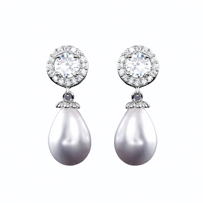 Promise Pearl and Crystal Earrings