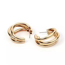 Load image into Gallery viewer, Triple Gold Hoop Earrings - Nicholls Jewellery
