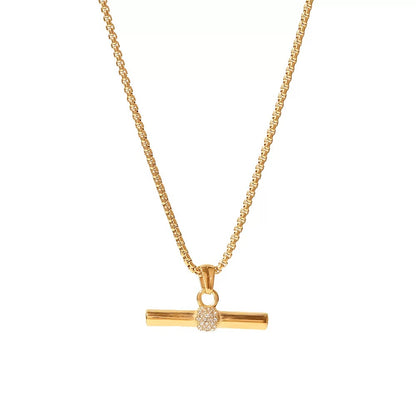 T Bar & Crystal Necklace