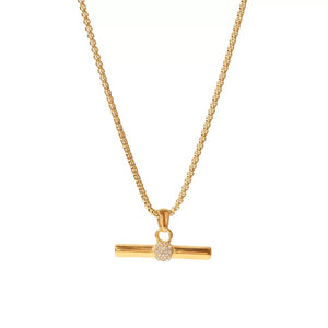 T Bar & Crystal Necklace