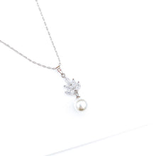 Load image into Gallery viewer, Serenity Silver Flower &amp; Pearl Set
