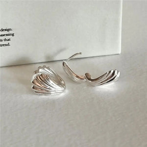 Mini Sea Shell Silver Earrings