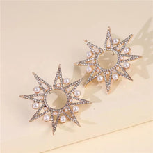 Load image into Gallery viewer, Sun Star Gold Earrings

