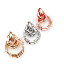 Load image into Gallery viewer, Trinity Rose Gold Hoop Earrings
