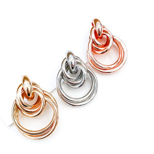 Trinity Rose Gold Hoop Earrings