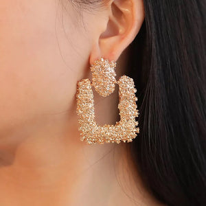 Luxe Square Gold Earrings - Nicholls Jewellery