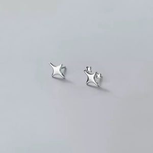 Twinkle Silver Star Studs